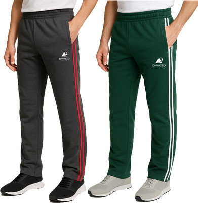 Diwazzo Printed Men Grey, Green Track Pants