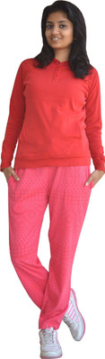 Weboasis Printed Women Pink Track Pants