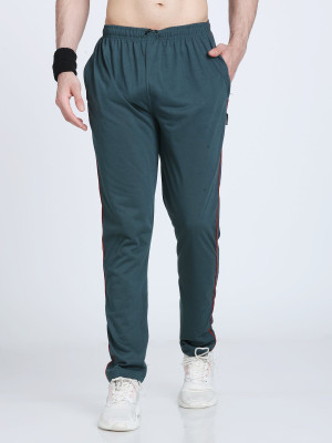 FANDOM Solid Men Green Track Pants