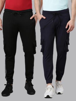 MADSTO Solid Men Black, Dark Blue Track Pants