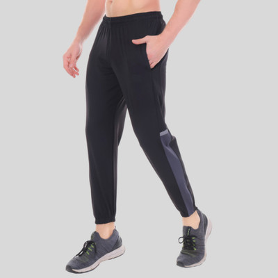 ALPTRA Solid Men Black Track Pants