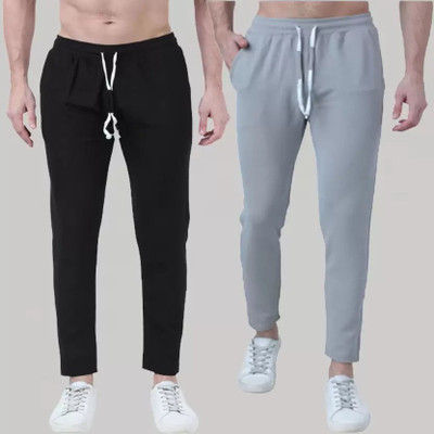 GLADLY Solid Men Black, Grey Track Pants