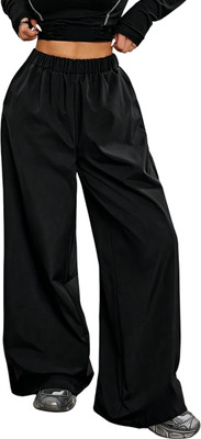 Dockstreet Self Design Women Black Track Pants