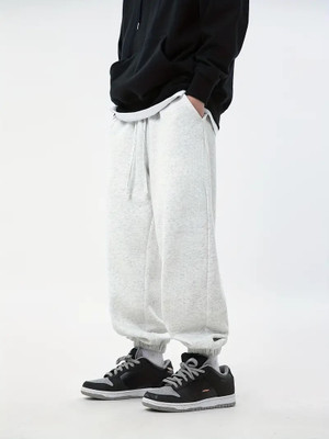 Dockstreet Solid Men Grey Track Pants