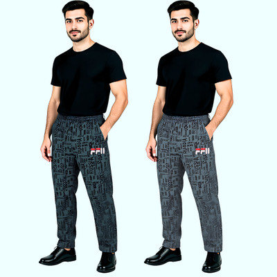 RK Costing Printed Men Black, Grey Track Pants