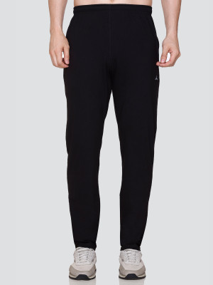 Zeffit Solid Men Black Track Pants