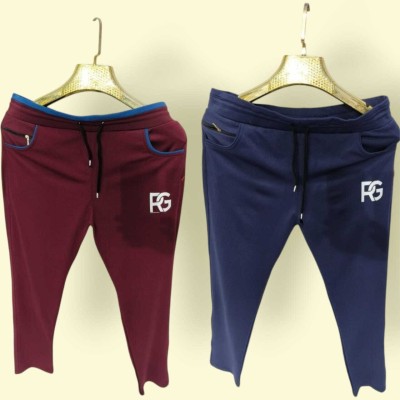 Rm Sports Solid Men Maroon, Blue Track Pants