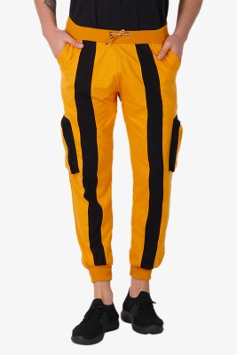 MindsArt Colorblock Men Black, Yellow Track Pants