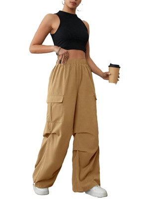 CRAMPLE Self Design Women Beige Track Pants