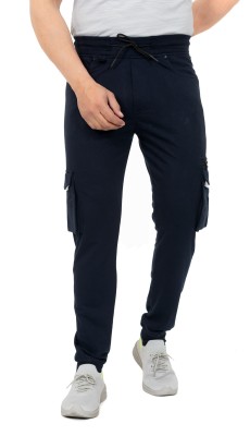 GEE 5 Self Design Men Dark Blue Track Pants