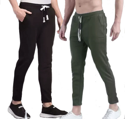 Reya Solid Men Black, Olive Track Pants
