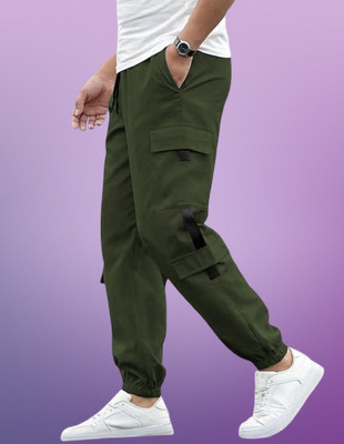 Kesaria Textile Company Self Design Men Dark Green Track Pants