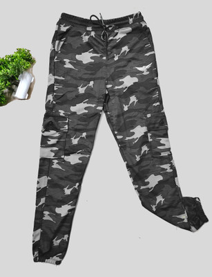 Crease & Clips Printed Men Black Track Pants