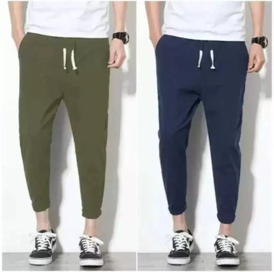 HoC Solid Men Blue, Olive Track Pants