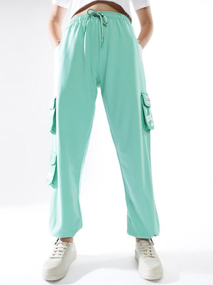 Hubberholme Colorblock Women Green Track Pants