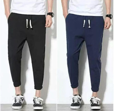 MAHIRAentailhub Solid Men Blue, Black Track Pants