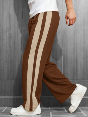 Jump Cuts Solid Men Brown, Beige Track Pants