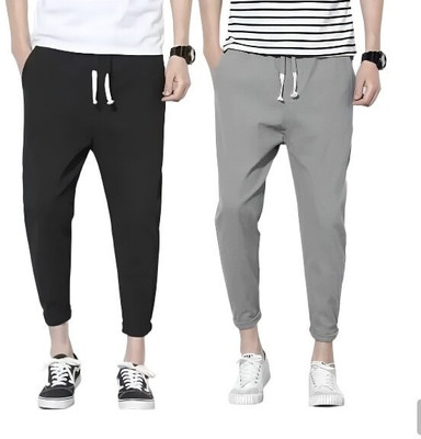 NAIMA ENTERPRISES Solid Men Black, Grey Track Pants