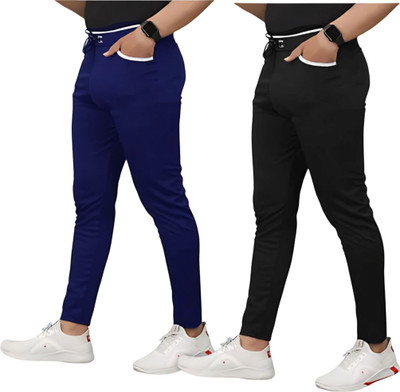 Venner Solid Men Blue, Black Track Pants