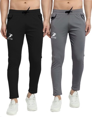 CROSS COUNTRY CLUB Printed Men Black, Grey Track Pants