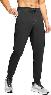 Flingr Solid Men Black Track Pants
