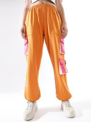 Hubberholme Printed Women Orange Track Pants