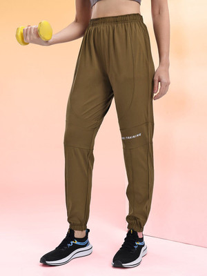 HRX by Hrithik Roshan Solid, Printed Women Green Track Pants