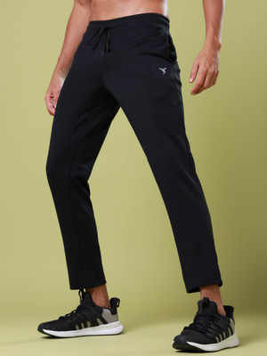 TECHNOSPORT Solid Men Black Track Pants