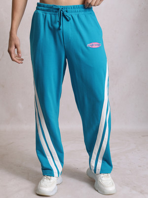HIGHLANDER Striped Men Blue Track Pants