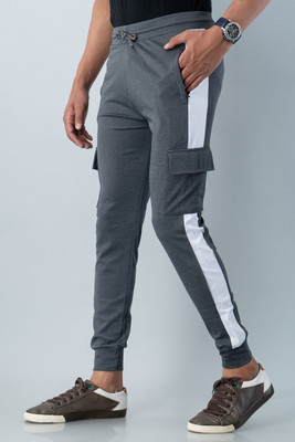 TISSORA Colorblock Men Grey Track Pants