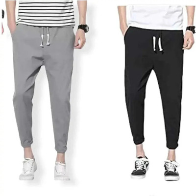 balajisports Solid Men Black, Grey Track Pants