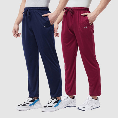 Pivl Solid Men Dark Blue, Maroon Track Pants