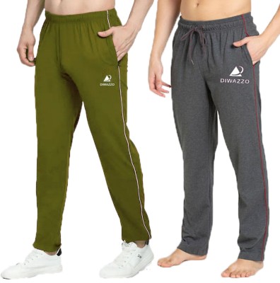 Diwazzo Printed Men Grey, Light Green Track Pants