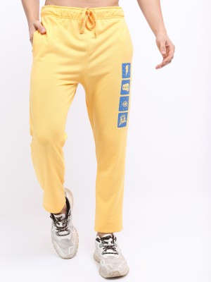 HIGHLANDER Solid Men Yellow Track Pants