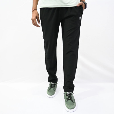 RV ROYAL Solid Men Black Track Pants