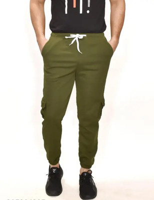 Eetma Solid Men Green Track Pants