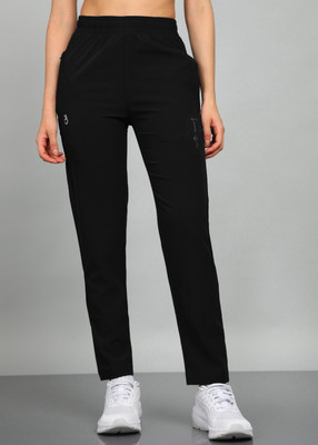 Lemona Solid Women Black Track Pants