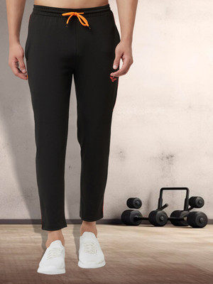 GLITO Self Design Men Black Track Pants