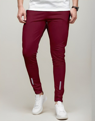 Selvia Solid Men Maroon Track Pants