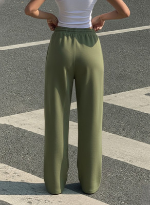 Dockstreet Solid Women Olive Track Pants
