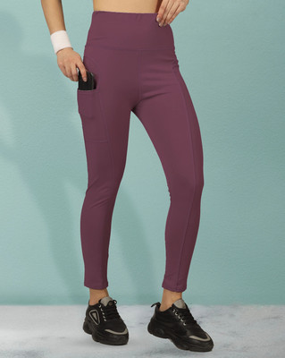 BEYOGINI Solid Women Purple Track Pants