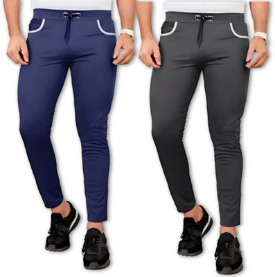 Venner Solid Men Blue, Grey Track Pants