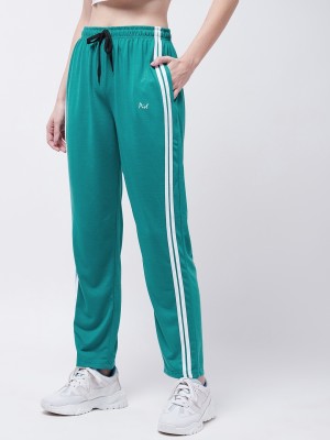 Pivl Striped Women Green Track Pants