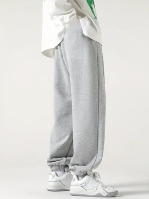 Dockstreet Solid Men Grey Track Pants