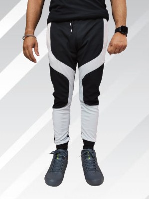 RusticBlooms Colorblock Men Black Track Pants