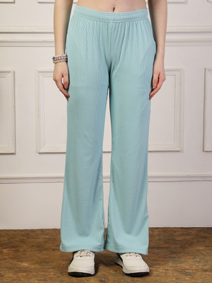 UZARUS Solid Women Blue Track Pants