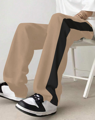 AUSK Striped Men Beige, Black Track Pants