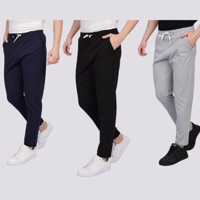 Venvor Self Design Men Blue, Black, Grey Track Pants