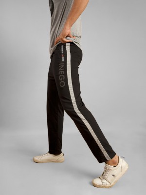 INEGO Solid Men Black Track Pants