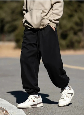 GENZ Solid Men Black Track Pants